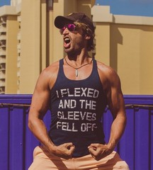 Mens I Flexed and The Sleeves Fell Off Tank Top Funny Sleeveless Gym Workout