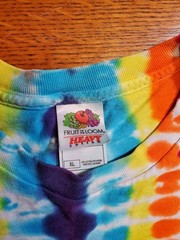 Vintage 2000s Fruit Of The Loom Blank Tie Dye T Shirt XL Rainbow Hippie y2k 90s