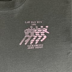 Vtg. 1992 Law Day Run Sacramento Single Stitch Black Tee Large Screen Stars Best