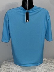ADIDAS MENS TIRO SHORT SLEEVE PERFORMANCE JERSEY CYAN BLACK SHIRT SMALL NWT