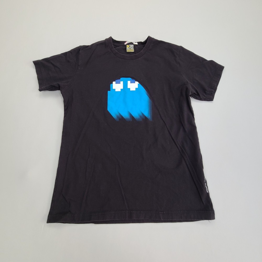 Pac Man Shirt Adult Large Black Classic Game Casual Outdoors Mens