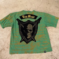 Mecca True Master T-shirt SS AOP 2-Sided Green Black Gold Skull Pirate Mens 2XL