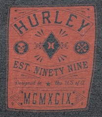 Hurley Tri-Blend Premium Fit T-shirt Soft Lightweight Graphic Tee – Grey- Size M