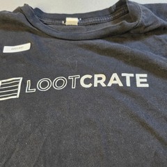 Loot Crate Mens Black Graphic T-Shirt Looter Logo Distressed Streetwear Tee