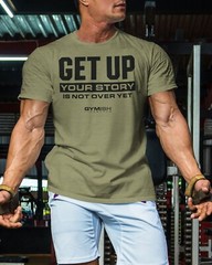 073. Get Up Funny Workout Gym T-Shirt for Men