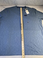 Chaps Henley Shirt Mens Long Sleeve Regular Fit Soft Feel T-Shirt XXL Blue New