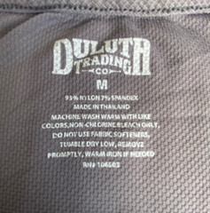 Duluth Trading Co Mens T-Shirt Gray Stretch V Neck Breathable Tee M