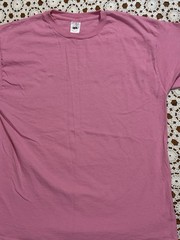 Vtg Retro Fruit Of The Loom Blank Pink T-Shirt Single Stitch USA L Cotton As Is