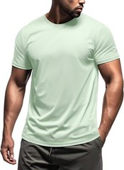 Men’s Moisture Wicking Quick Dry Lightweight Crewneck Workout T-Shirt for Gym