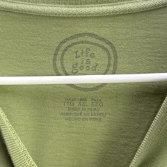 Life is Good Men’s Green Stick Figure Graphic Crew Neck Cotton T-Shirt