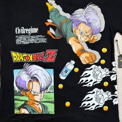 Civil Regime x Dragon Ball Z Trunks Oversized Graphic Tee Black Large Brand New
