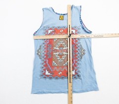 Vintage Hang Ten Shirt Mens Medium Blue Tank Top 70s Tee Southwestern Surf Brand