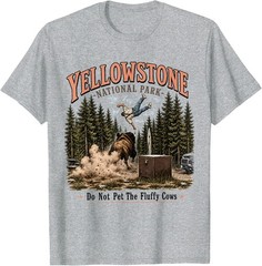 Yellowstone National Park Do Not Pet The Fluffy Cows Vintage T-Shirt
