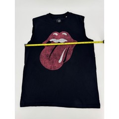 Rolling Stones No 9 Carnaby Logo Muscle Tank Top Black Cotton Mens Medium