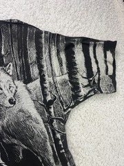 Vintage AOP Wolf T-Shirt All Over Print L Black & White Single Stitch USA Made