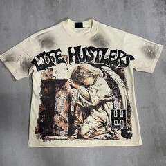 New fashion brand LIFE HUSTLERS Y2K hot stamping hole Men Women T-shirt…