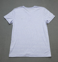 American Eagle Henley Neck T Shirt Men’s Size M Blue Striped Short Sleeve