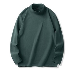 Mens Casual Half Turtleneck Long Sleeve T Shirt Loose Fit Inner Layer Top