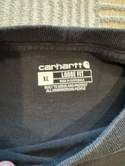 Carhartt Mens Graphic Logo Long Sleeve T-Shirt Black Loose Fit Size XL