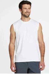 VRST ‘ MENS ‘ ESSENTIAL MUSCLE TANK GW ‘ WHITE ‘ LARGE – UV PROTECTION