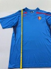 Umbro Mens Blue Soccer Field Jersey Short Sleeve Moisture Wicking Micro Mesh