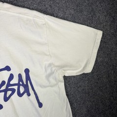 Vintage Stussy Shirt Mens Medium White Y2K Surf Skate Spellout Logo Cursive