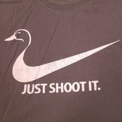 Just Shoot It T-Shirt Mens XL Gray Funny Duck Hunter Outdoor Sports Tee Humor
