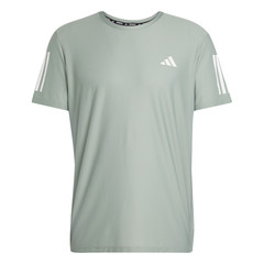 adidas Own The Run Crew Neck Short Sleeve T-Shirt Mens Green Casual Tops JC9793