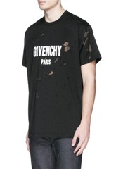 Grail Givenchy Paris Black Heavily Distressed Oversized T Shirt 100% AUTHENTIC M