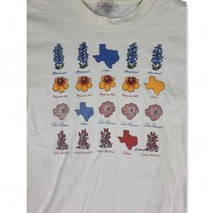Vintage Hanes Heavyweight T Shirt Single Stitch Texas Wildflower USA LadyBird XL