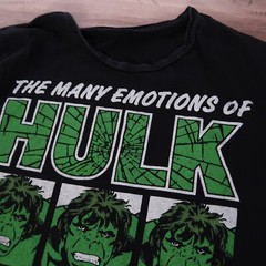 The Many Emotions OF Hulk merch Cartoon Promo Aop Print Tee Cotton, Men`s Size M