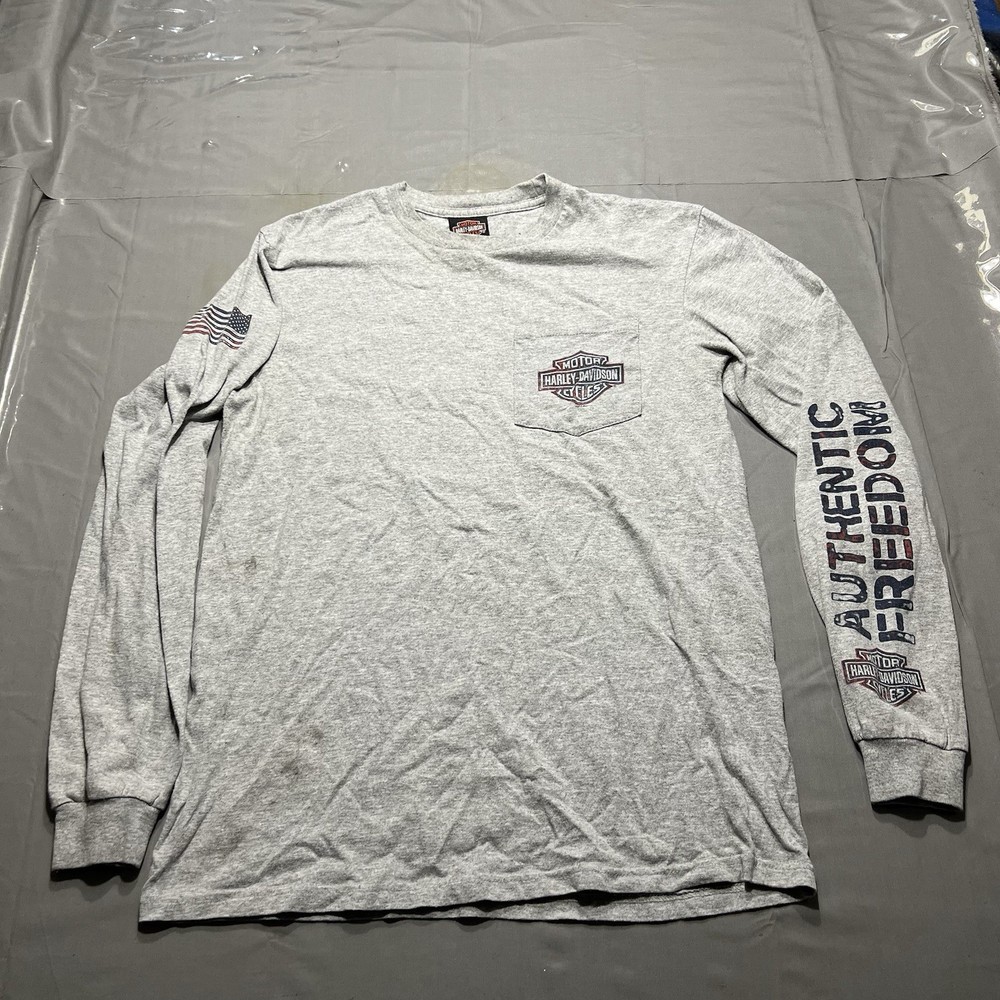 Harley Davidson Long Sleeve T Shirt Hammond Louisiana Freedom Shield Size M