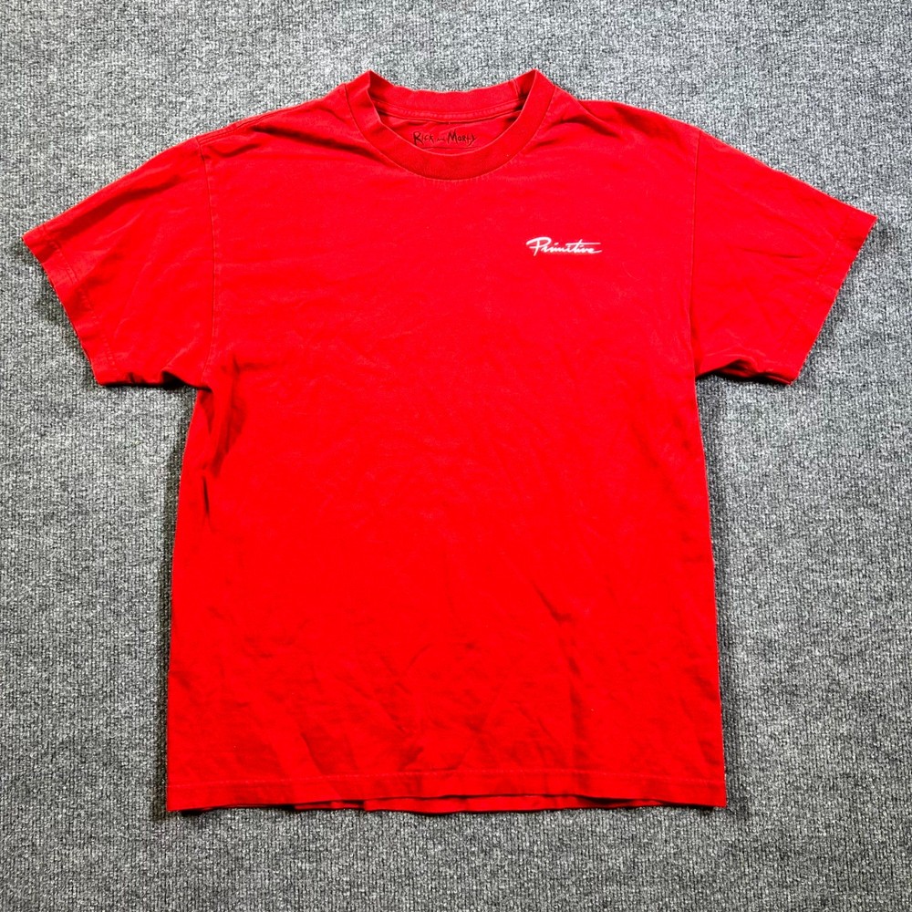 Primitive x Rick & Morty T-Shirt Adult Swim Large Red Hypno Eyes Graphic Casual
