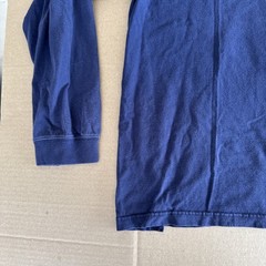 Gulf Traders Mens XL Navy Blue Mock Neck Long Sleeve 100% Cotton Shirt 90s