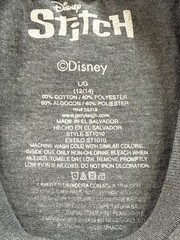 Stitch Graphic Tee L/G (12/14) Gray Crewneck Short Sleeve Cotton Polyester
