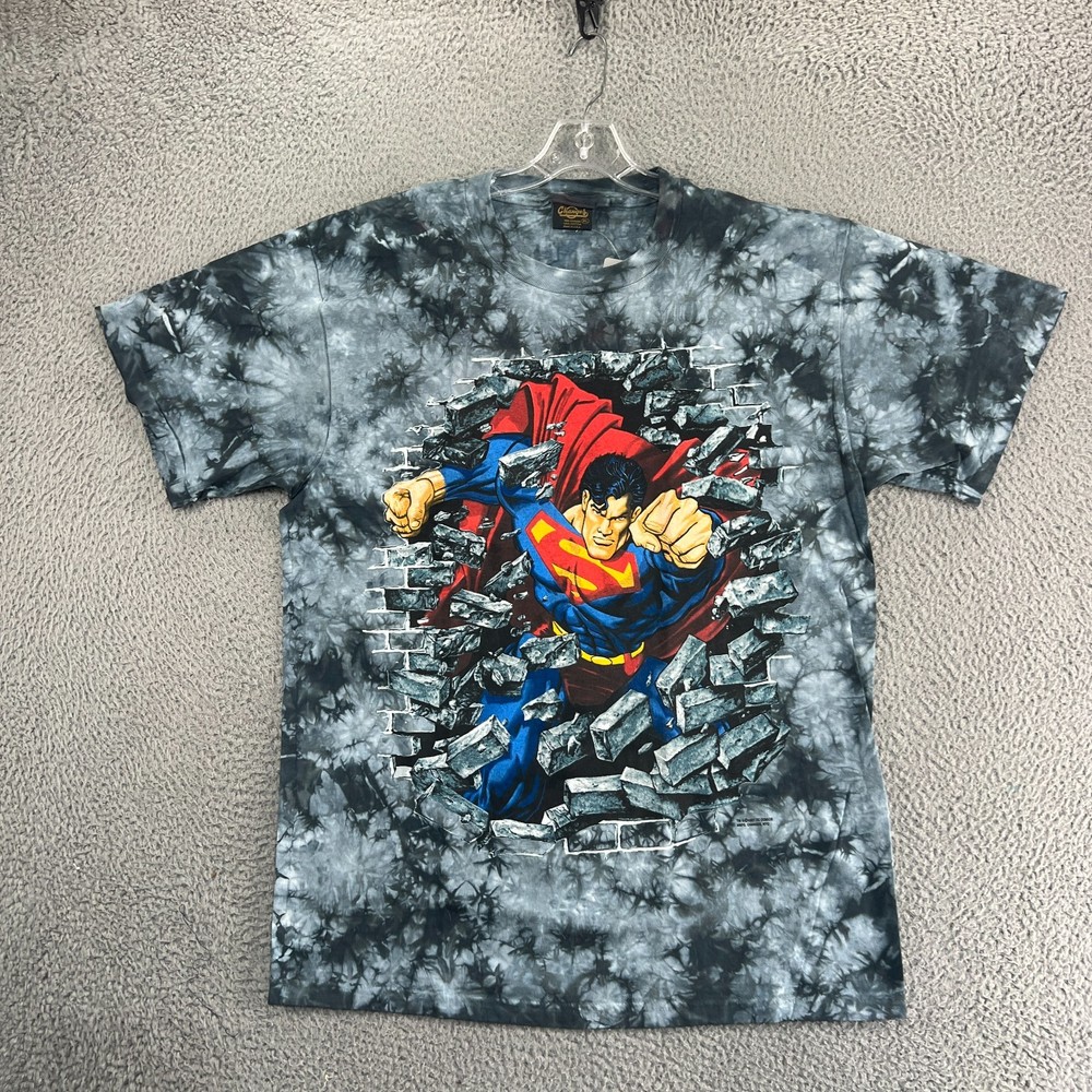 Vintage Superman Shirt Mens XL Tie Dye 90s 1997 DC Comics Superhero Streetwear