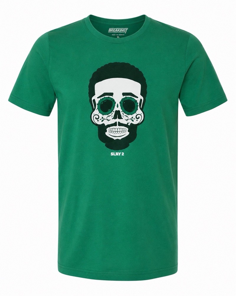 NEW Breaking T Men’s Darius Slay Sugar Skull SS T-Shirt Green Sz L NFLPA Footbal