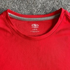 Athletic Works Mens DriWorks Performance T-Shirt Red Short Sleeve Size L 42-44