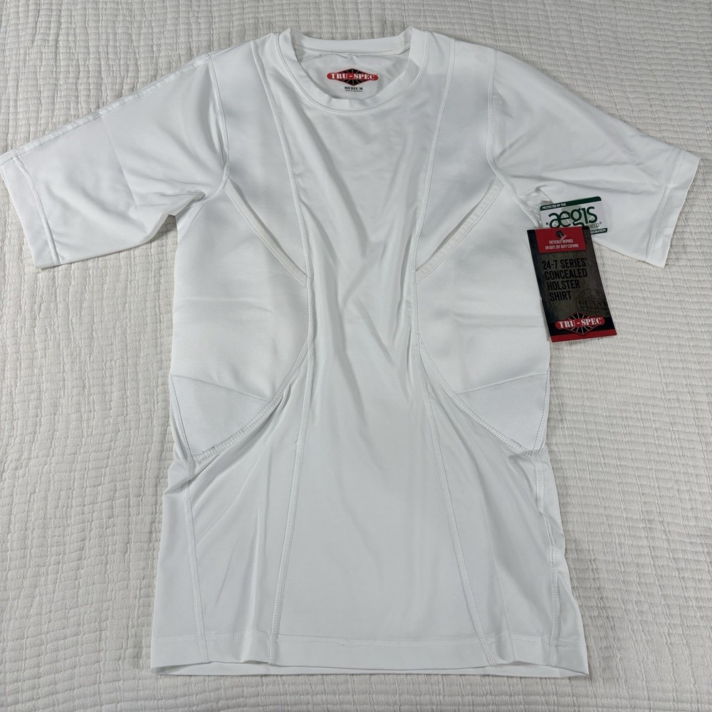 Tru Spec Concealed Holster Carry Shirt Mens Medium White Tactical Compression