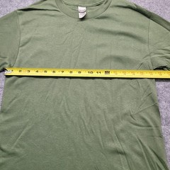 Gildan G540 Men’s Heavy Cotton Preshrunk Long Sleeve Shirt Green Size Small