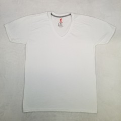 Hanes White Basic Slim Fit ComfortBlend T-Shirt Men’s Size Medium V-Neck Blank