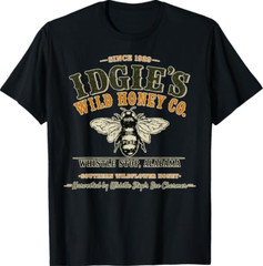 Idgies Wild Honey Co Whistle Stop Alabama Vintage Bee Design T-Shirt