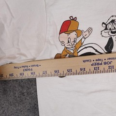 Vintage Looney Tunes Shirt Mens Medium White Double Sided Changes T Made USA 80s