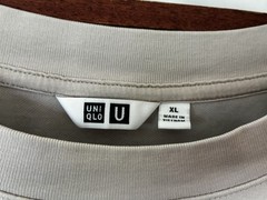 UNIQLO MEN’S AIRISM SHORT-SLEEVE CASUAL T-SHIRT COTTON BLEND BEIGE XL MINT
