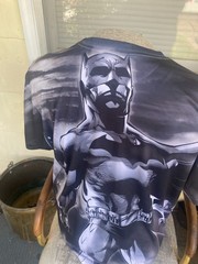 Men’s Batman Stretch T-Shirt Black Sz XLarge DC Comics Batman Full Print Graphic