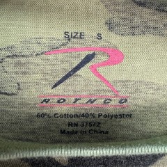Rothco T Shirt Mens Small Green Vintage Woodland Camo Military Tactical New
