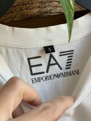 Emporio Armani Men’s Cotton T-Shirt Logo Man Giorgio Armani EA7 White S White