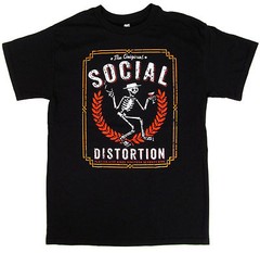 SOCIAL DISTORTION T-shirt Punk Rock Skeleton Logo Adult Mens Black New