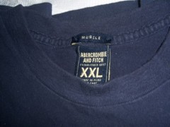 Abercrombie & Fitch Mens Muscle Fit T-Shirt Navy Yellow Logo LARGE Moose sz XXL