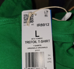 NEW MENS ADIDAS ORIGINALS TREFOIL TEE SHIRT ~SIZE LARGE #IR8012 GREEN
